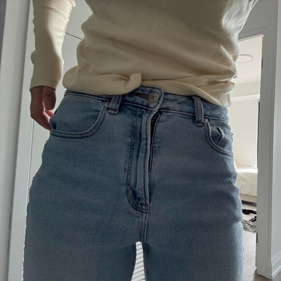 High Waisted Straight Leg Mom Denim Jeans American Eagle - Picture 5 of 8